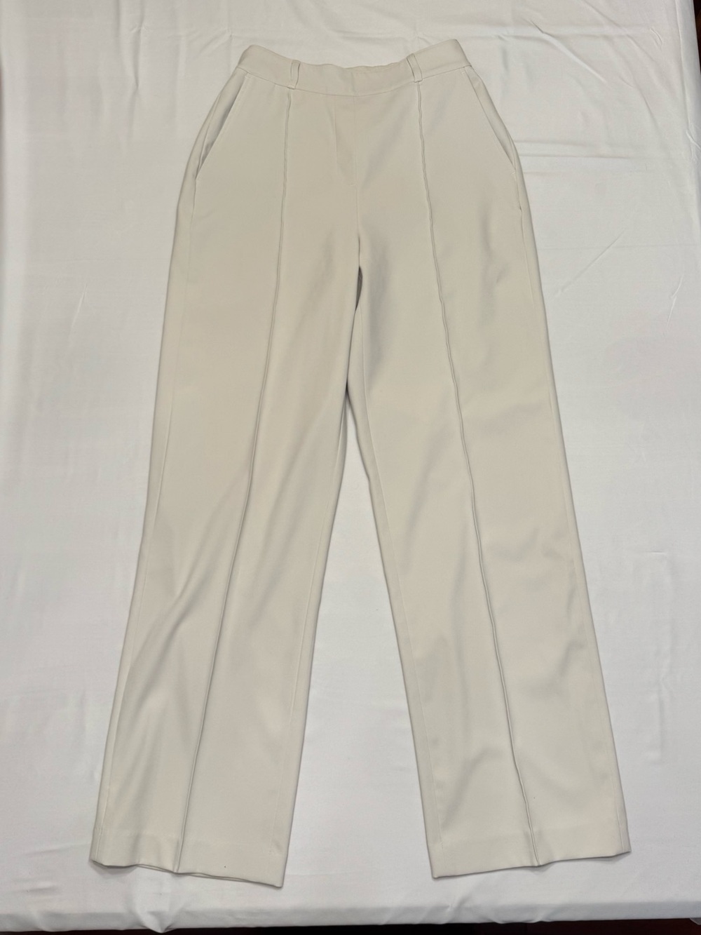 SPANX Cream High-Rise Wide Leg Trousers